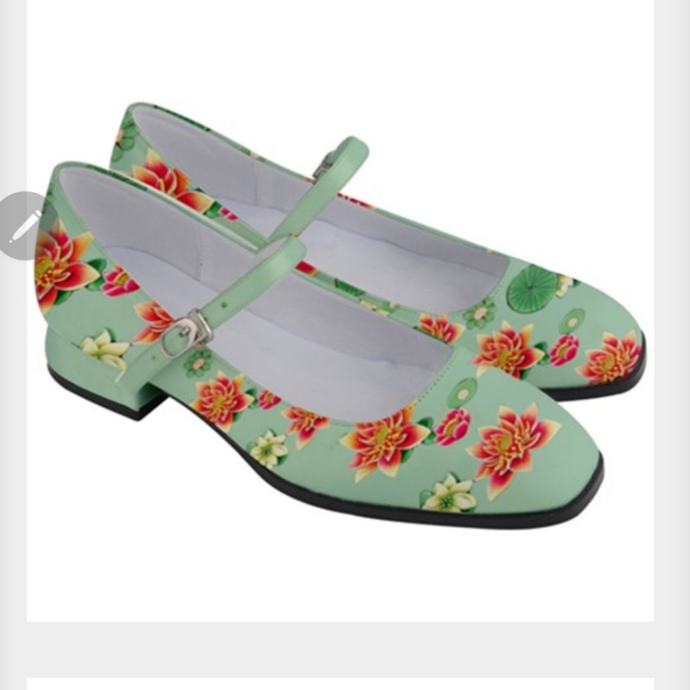 Maryjane shoes lotus flower